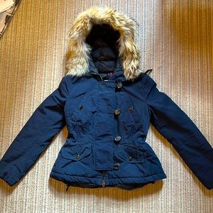 Women’s Moncler Navy Jacket with Raccoon Fur